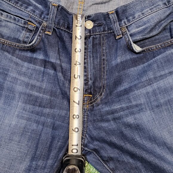 7 For All Mankind Carsen Jeans Men 33x32 Blue Relax Straight Stretch Distressed - Picture 6 of 8